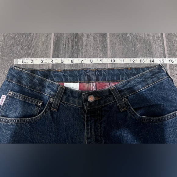 Carhartt Womens Jeans Plaid Flannel Lined Womens Size 8 X 30 Denim Pants - Picture 4 of 5
